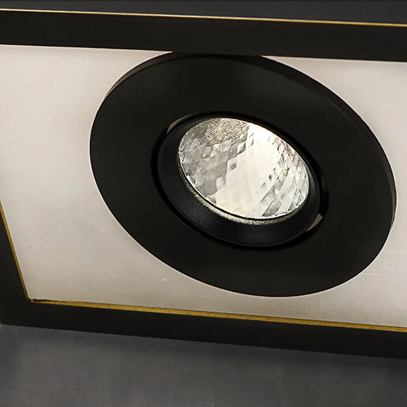 lampe décorative rétro en cuivre et marbre naturel led luxe