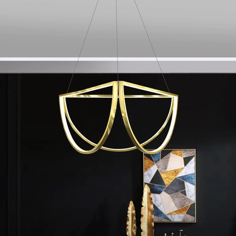 Lustre nordique LED en acier inoxydable