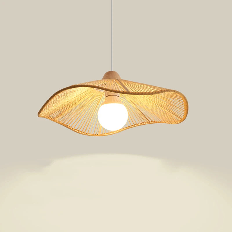 lustre suspendu wabi-sabi en corde de chanvre