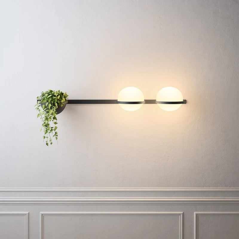 Applique murale LED moderne acrylique métal noir