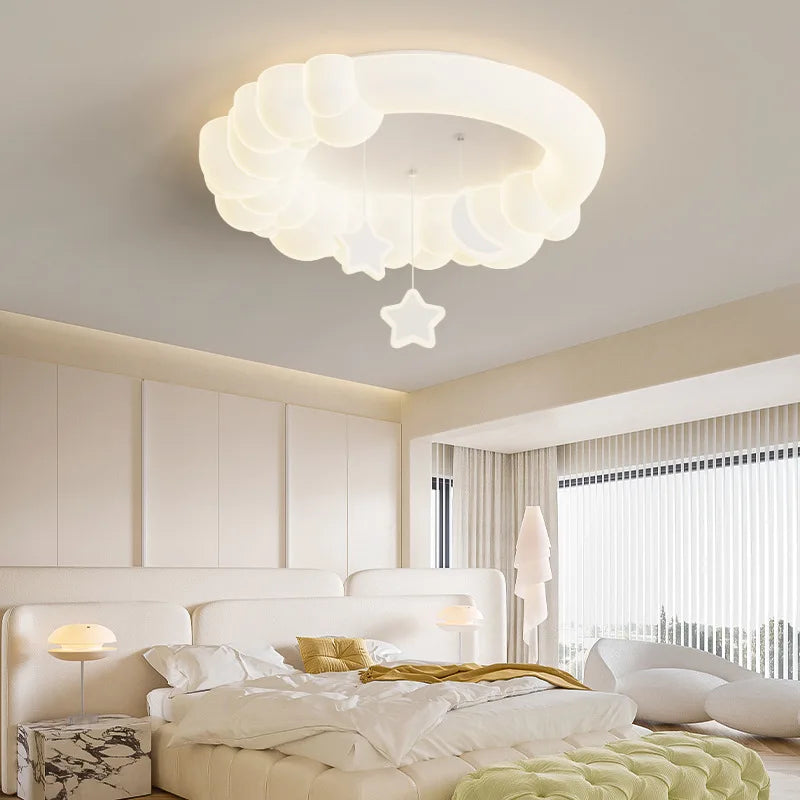 plafonnier romantique avec coeur lune étoile veilleuses nuage led
