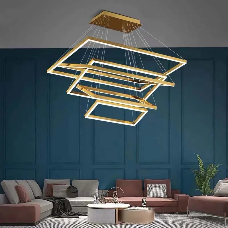 lustre led moderne salon maison plafond luxe intérieur
