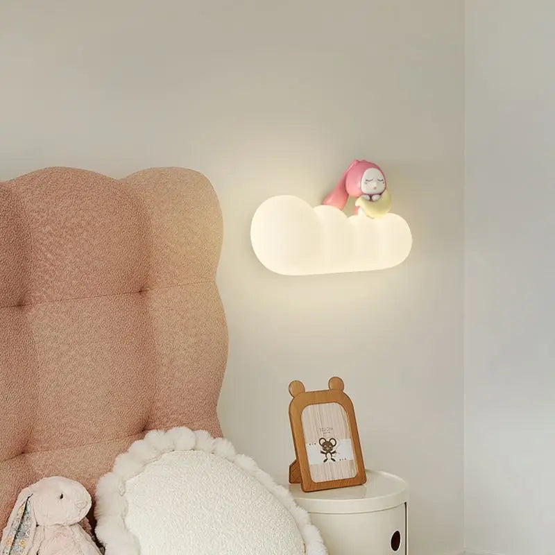 applique murale nordique led pour enfants motifs animaux lune soleil