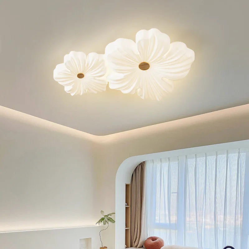 plafonnier led décoratif en forme de fleur style nordique