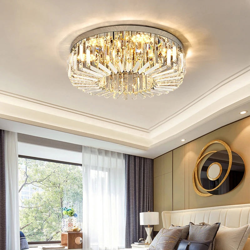 Plafonnier Led en cristal de luxe au design moderne