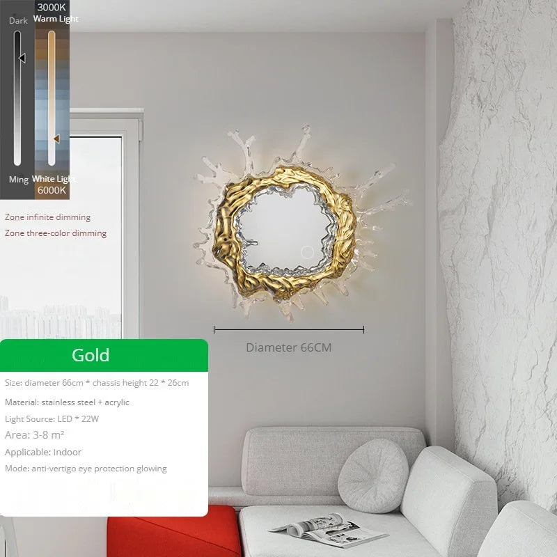 miroir goutte eau vaporisateur éclairage ambiance