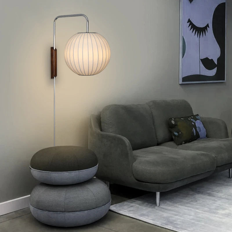 applique murale moderne nelson ball en tissu de soie pour hôtel