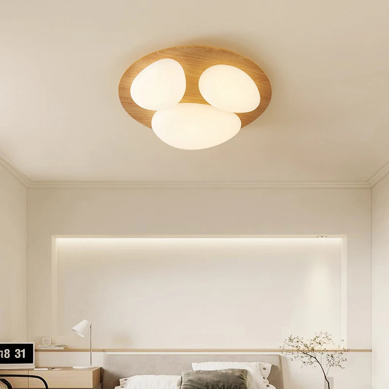 Plafonnier moderne LED en bois lumières pour chambre cuisine éclairage intérieur