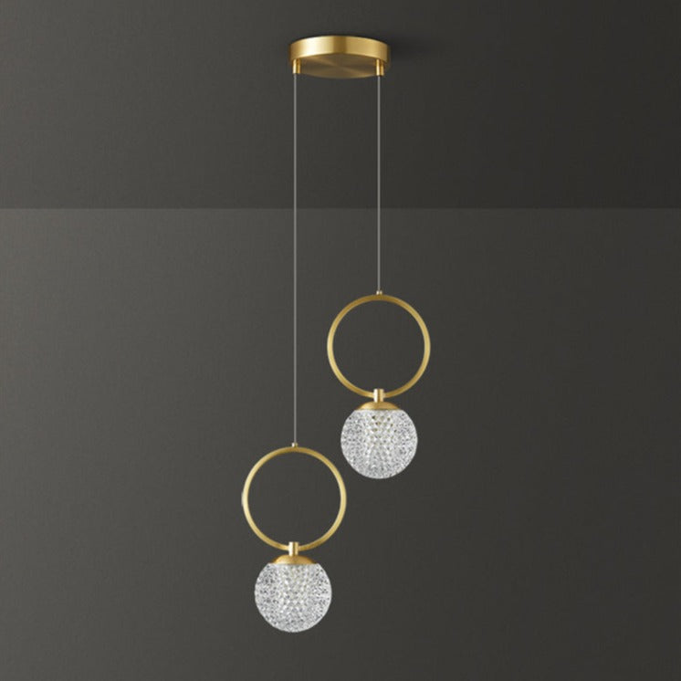 pendant light luxury LED design in Ball crystal glass
