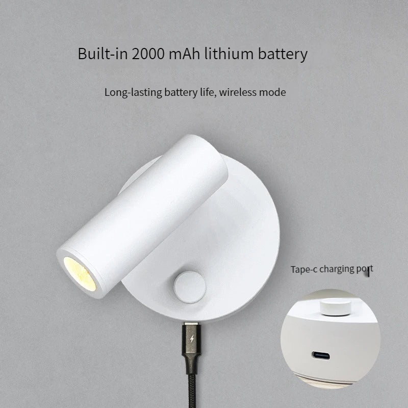 applique murale rotative sans fil rechargeable avec variateur tactile led