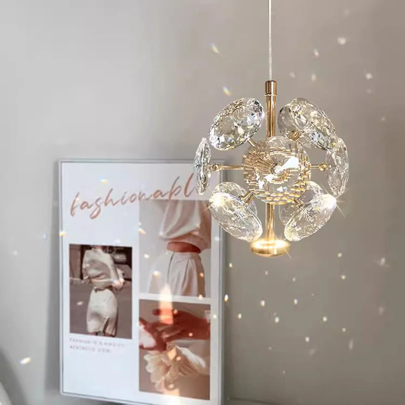 Lumière moderne luxe lustres en cristal chambre lampes de chevet nordique minimaliste décor à la maison bureau allée lustre éclairage intérieur