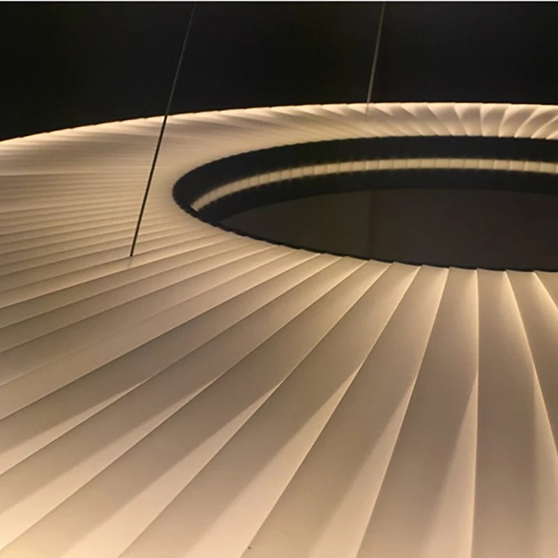 lustre moderne en tissu iris led pour décoration d'hôtel