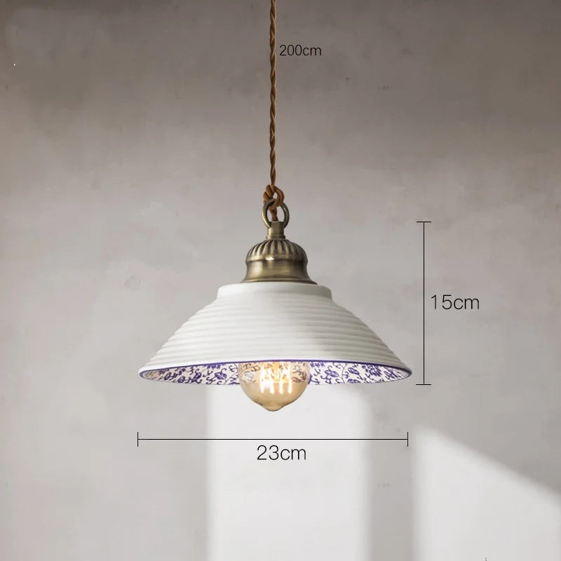 Suspension fleur design Loft Style céramique Vintage