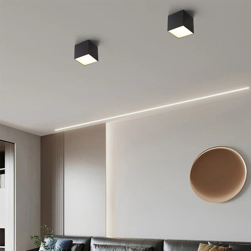 Plafonniers Led créatifs en acrylique blanc et noir