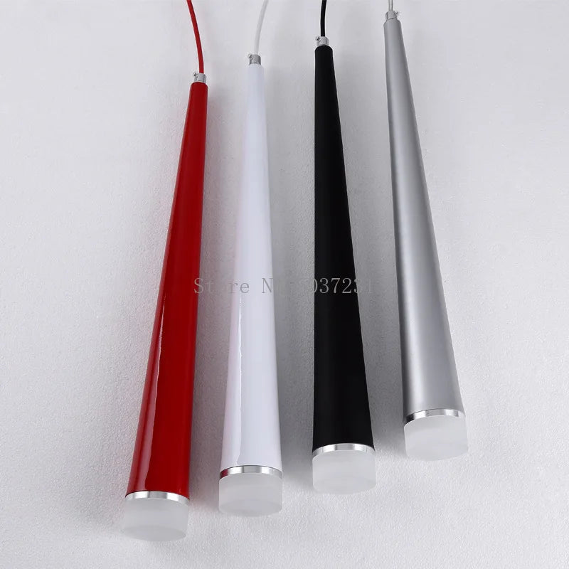 Suspension conique led moderne pour plafond avec décor artistique