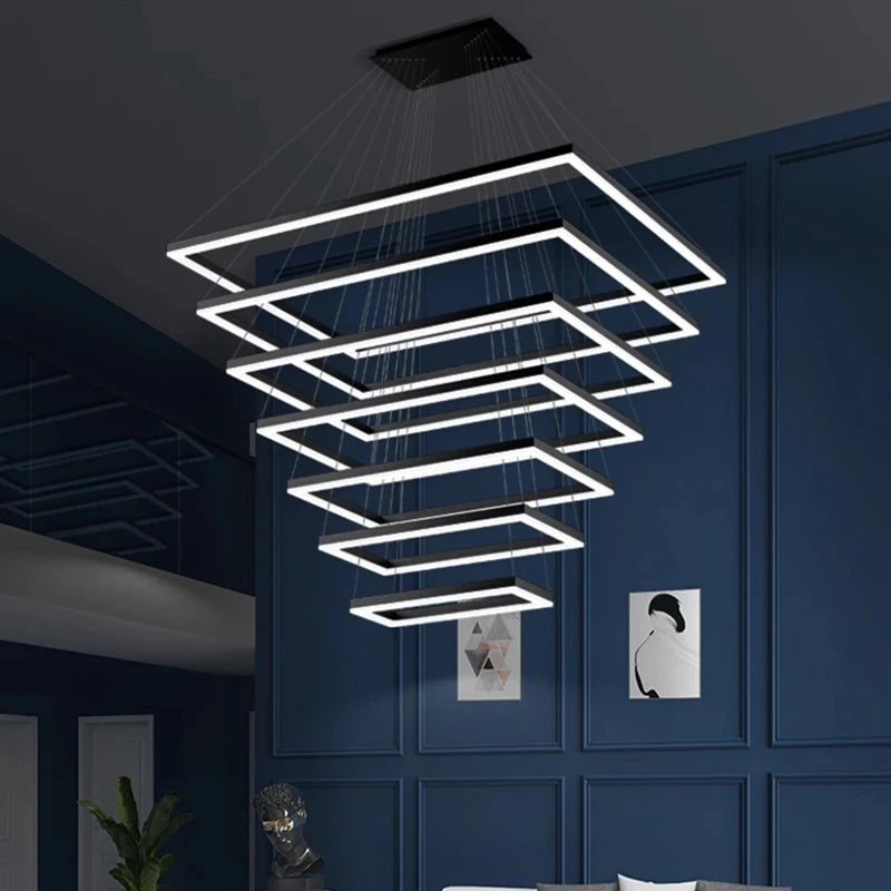 lustre led moderne salon maison plafond luxe intérieur
