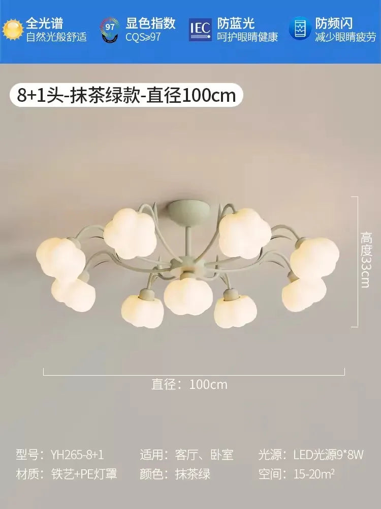 plafonnier moderne à LED avec couverture en coton décorative