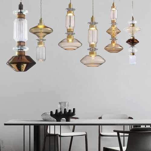 suspension design italienne en verre pour intérieur élégant