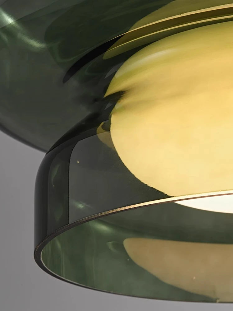 Suspension en verre vert moderne