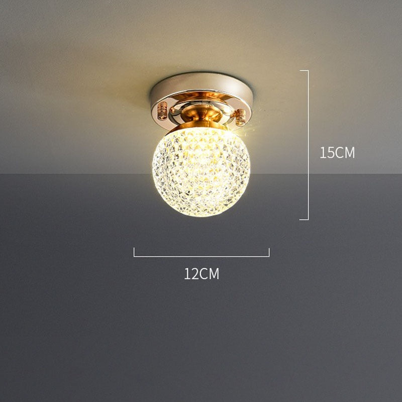 LED ceiling light in luxury Tourtelle gold crystal