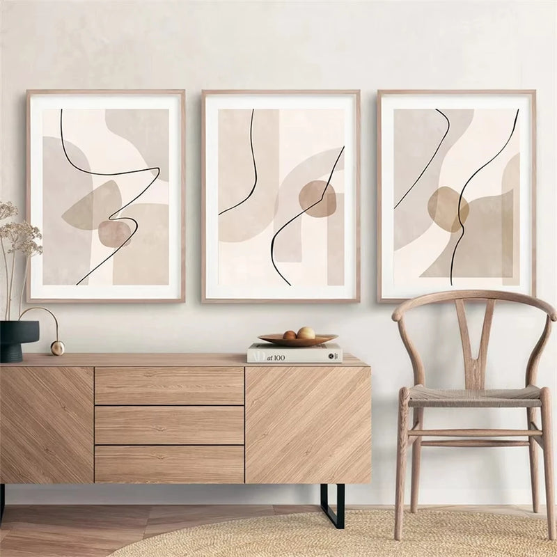 Tableau art mural abstrait géométrique moderne pour décoration intérieure