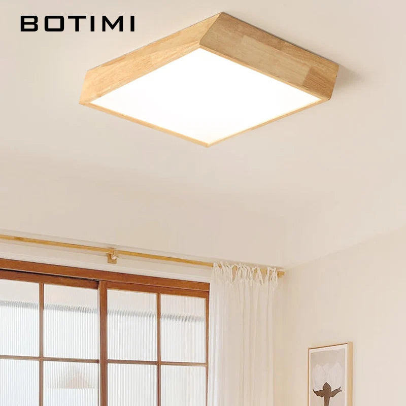 botimi bois massif led plafonnier moderne nordique monté éclairage