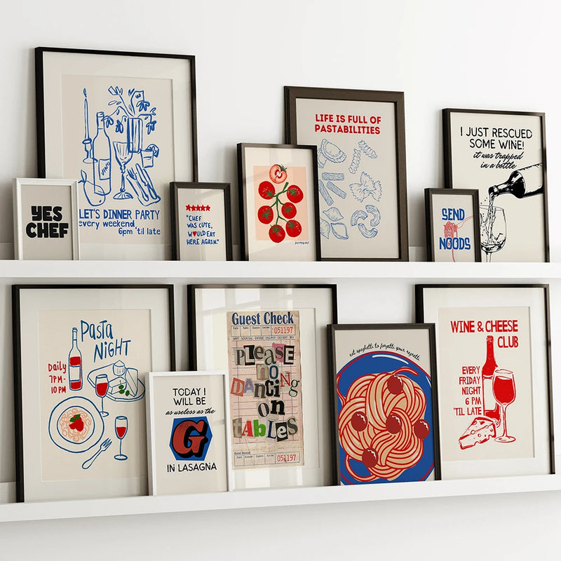 ensemble mural rétro tendance affiche d'art décorative pour galerie