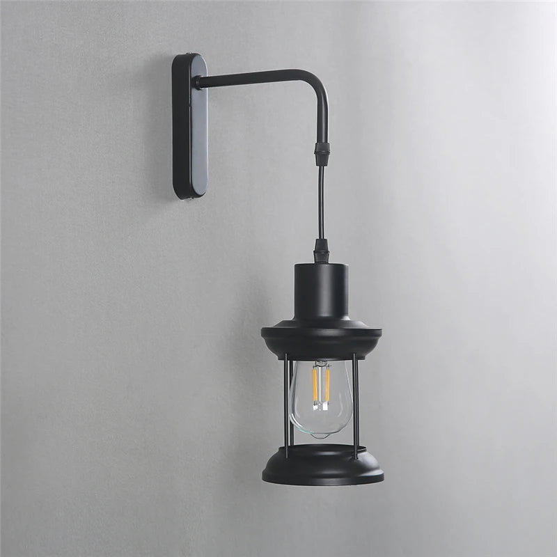 applique murale d'art nordique en fer led rétro pour bar café restaurant