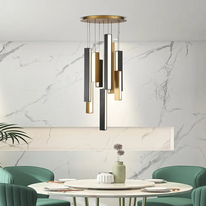 lustre nordique led en acier inoxydable pour restaurant