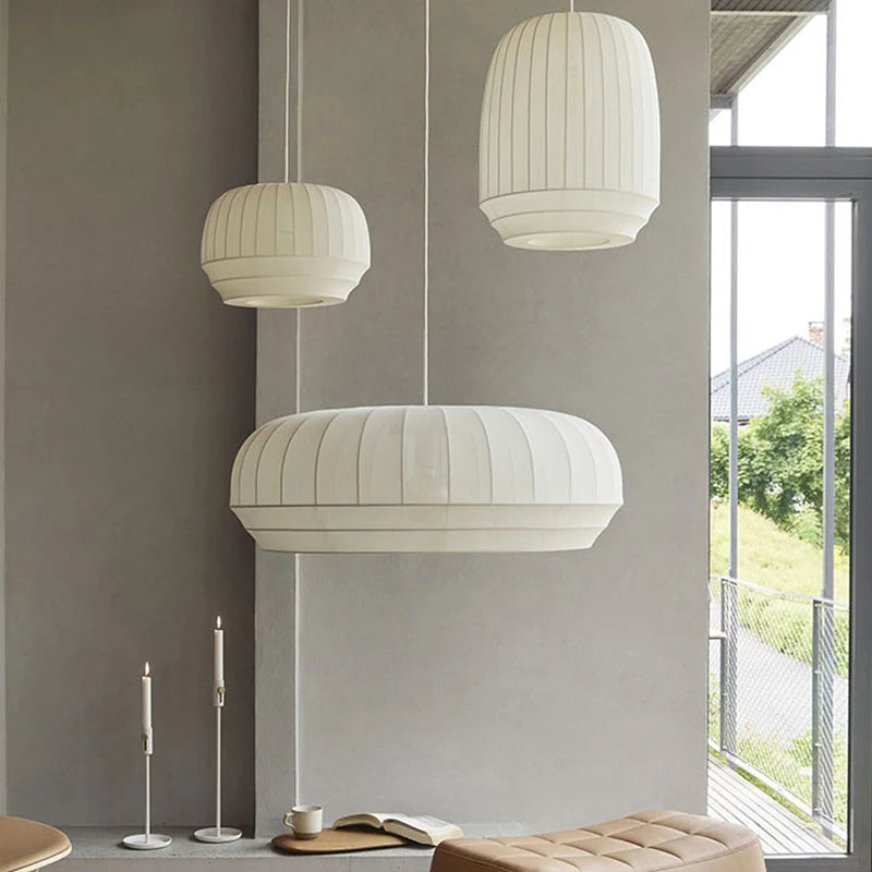 Suspension en tissu extensible nordique salon Art lumière décor à la maison lustres minimalistes pour salle à manger lampes de café