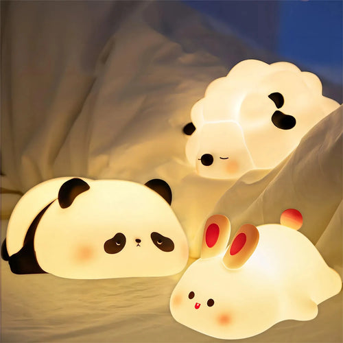 veilleuse led rechargeable usb en silicone animaux de bande dessinée