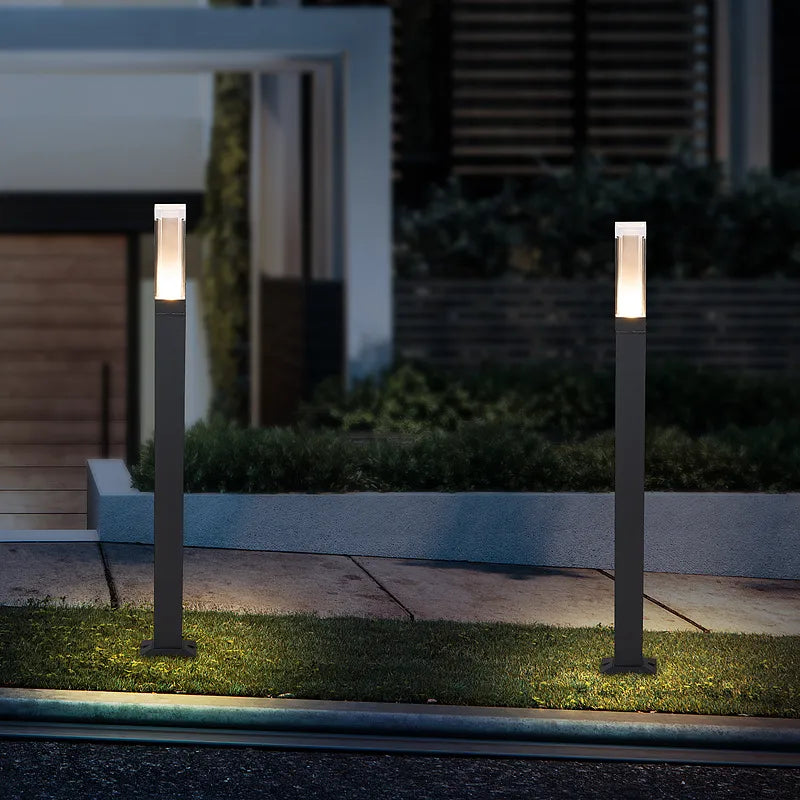 Lampe de pelouse avancée extérieure étanche IP65 LED pilier en aluminium chemin de jardin carré paysage pelouse lumières pilier lampe décor Villa