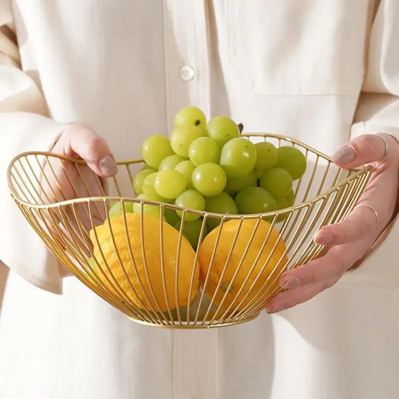 corbeille à fruits en métal pour oranges et bananes