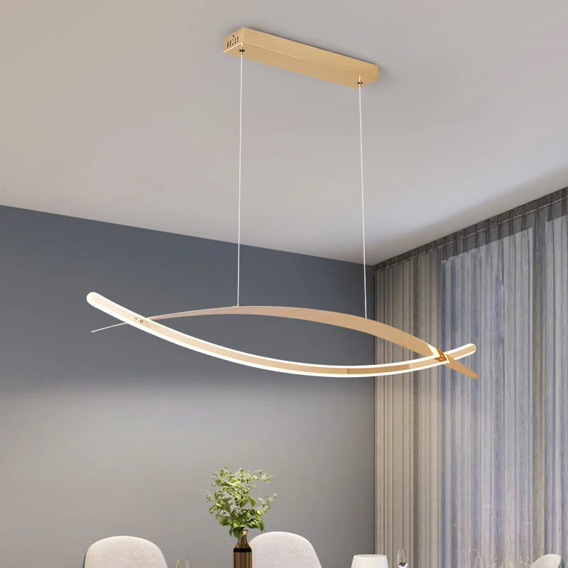 lustre led moderne plaqué or/chrome suspendu luminaire pour boutique