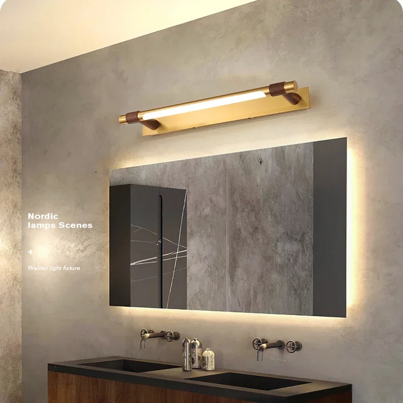 applique led moderne en cuivre pour miroir avant