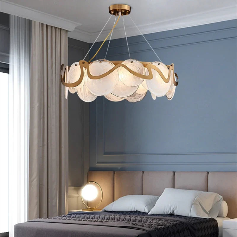 lustre en verre de brume de nuage nordique d'ampoule