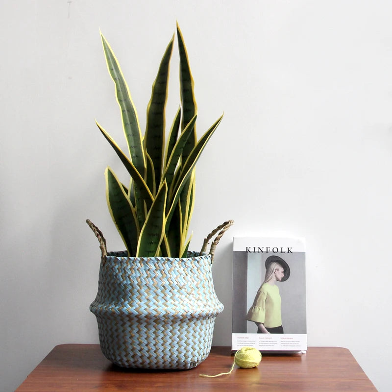 paniers de rangement en osier boho décor pliables fait main