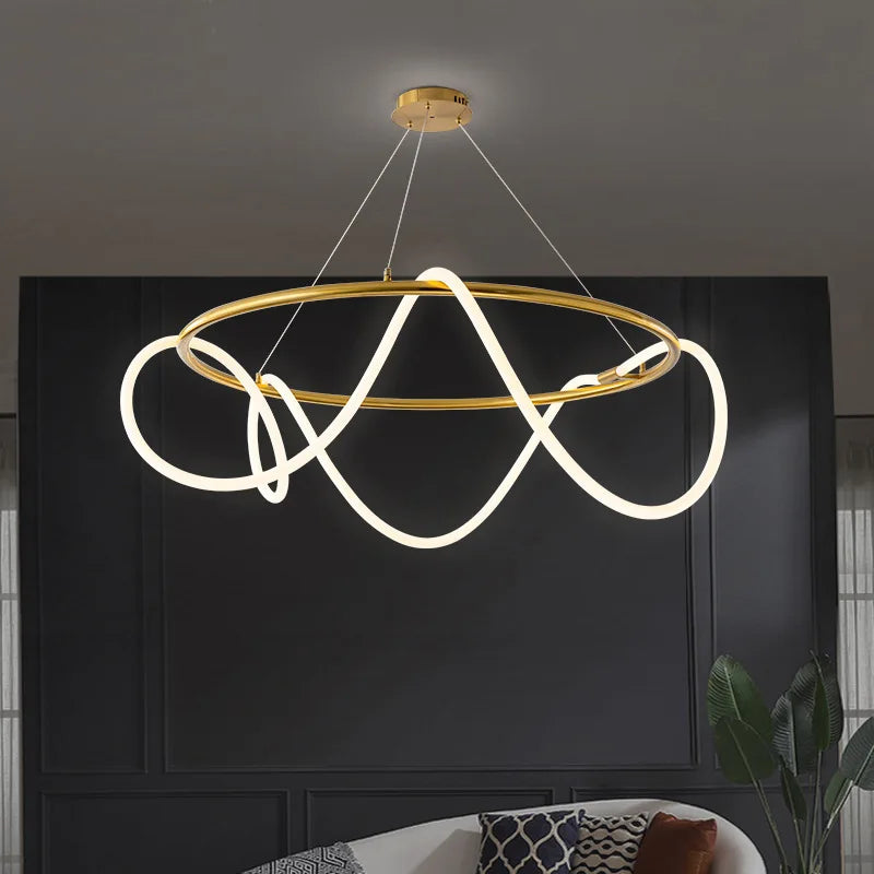 lustre moderne long tuyau led pour décoration maison suspendu