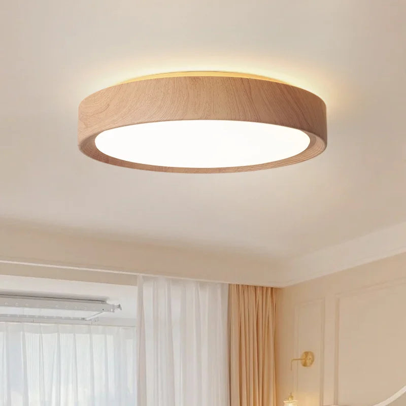 plafonnier led rond en bois éclairage d'intérieur luminaire décoratif