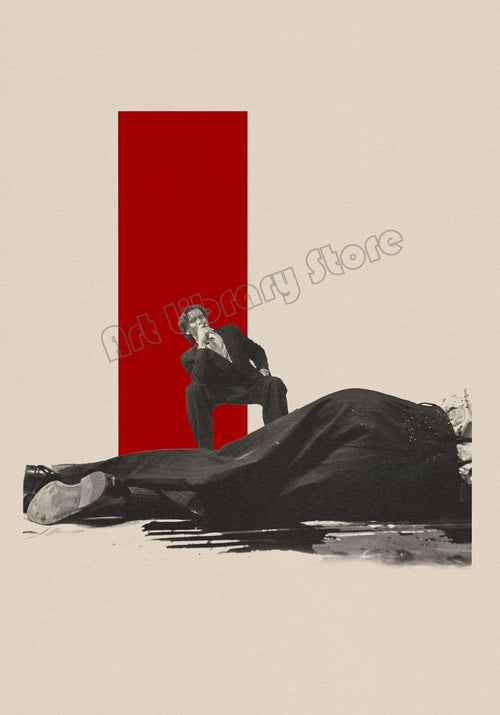 affiche rétro abstraite inspirée de films classiques décorative