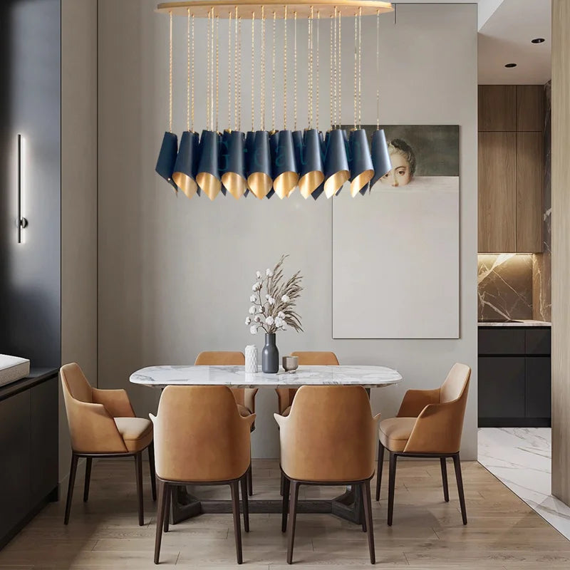 lustre postmoderne 	 en acier inoxydable led personnalisé