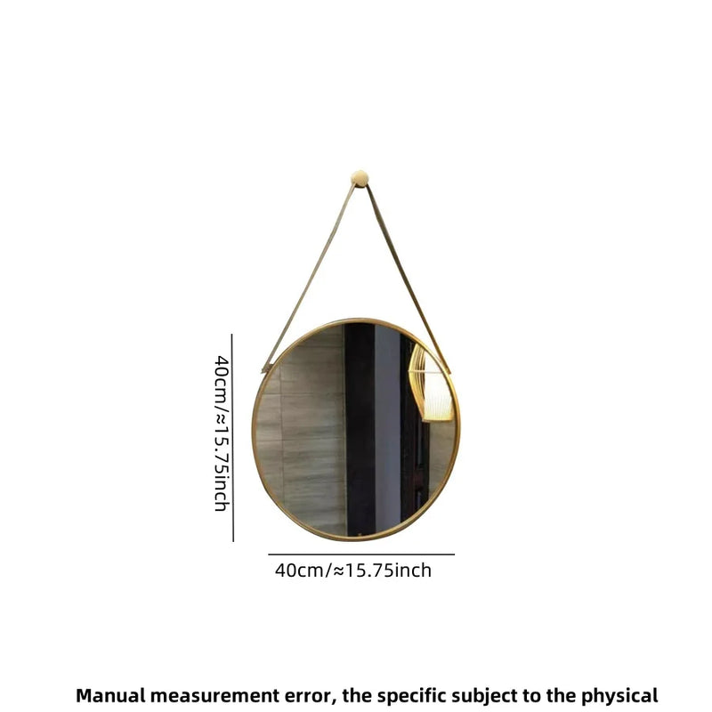 miroir rond doré mural pour salle de bain et coiffure