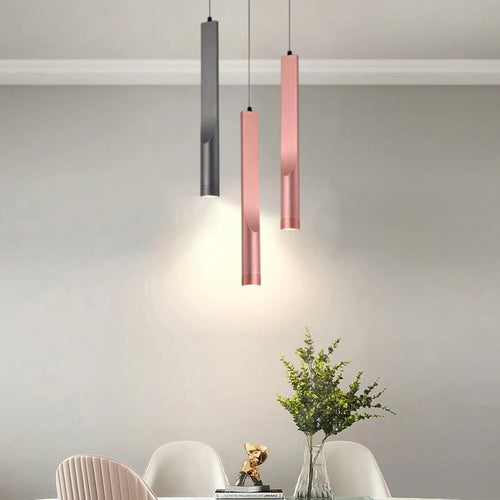 suspension aluminium noir or rose style minimaliste 3000K moderne