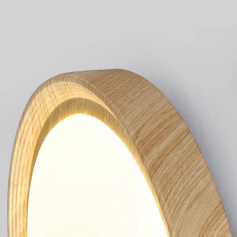 Plafonnier led en bois rond pour décoration intérieure