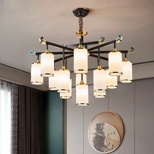 lustre en cuivre design style chinois pour éclairage moderne