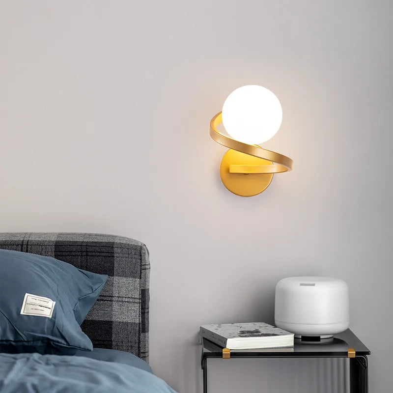 Applique murale led verre moderne intérieur loft miroir façade