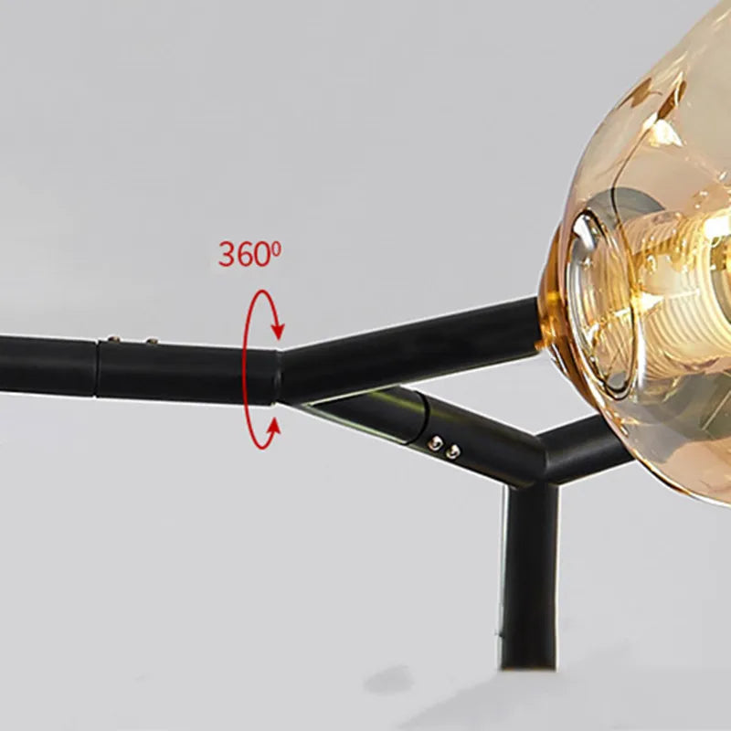 lustre nordique led en verre suspendu pour décoration intérieure