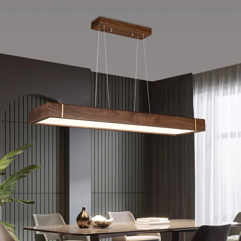 Lustre bois led suspendu au design moderne