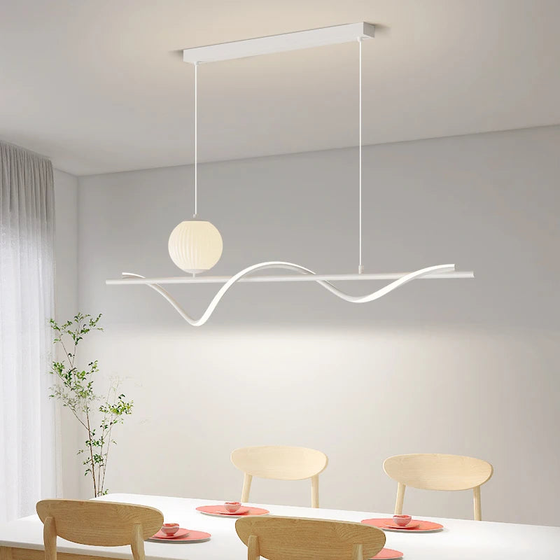 lustre led moderne avec ampoules et abat-jour suspendus