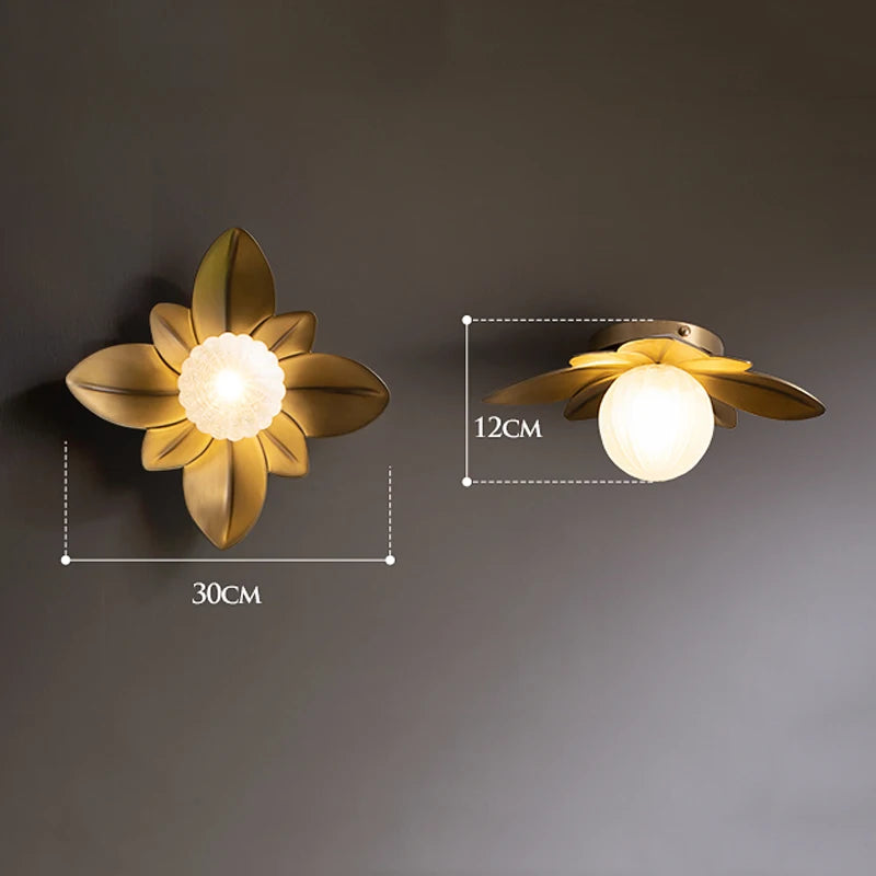 applique murale rétro lotus design postmoderne luxe créatif décoratif